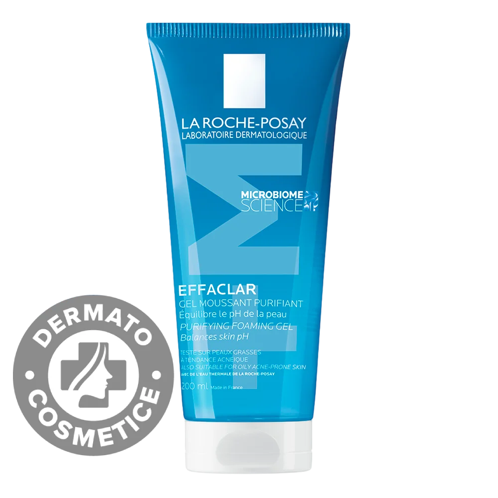 Gel spumant de curatare purifiant pentru ten gras cu tendinta acneica Effaclar, 200ml, La Roche-Posay