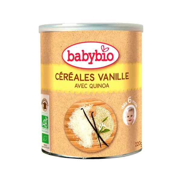 Cereale bio cu vanilie si quinoa +6 luni, 220g, BabyBio