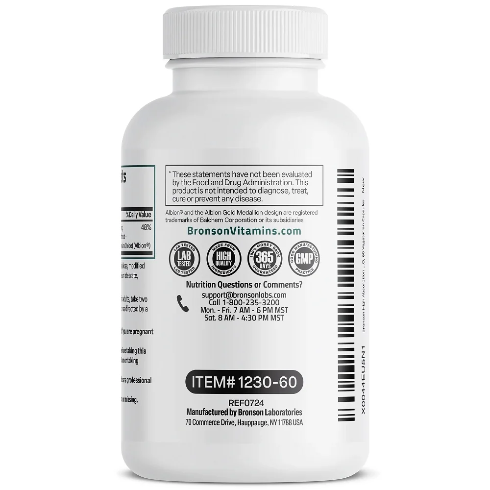 Magnesium Glycinate 200mg, 60 capsule, Bronson Laboratories