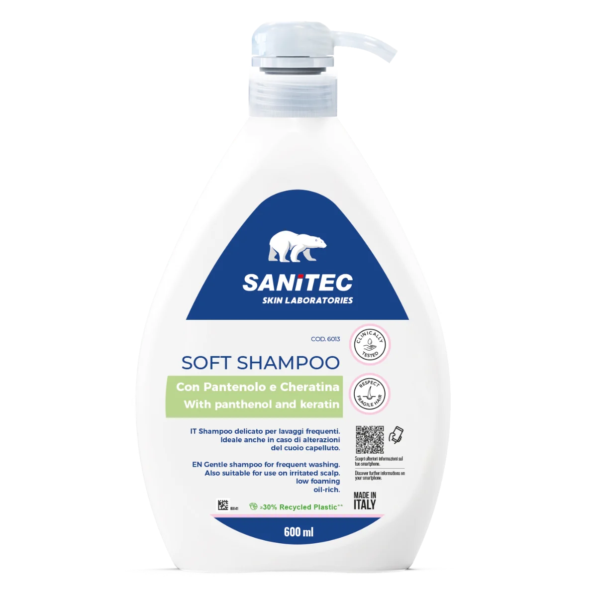 Sampon cu pantenol si cheratina, 600ml, Sanitec