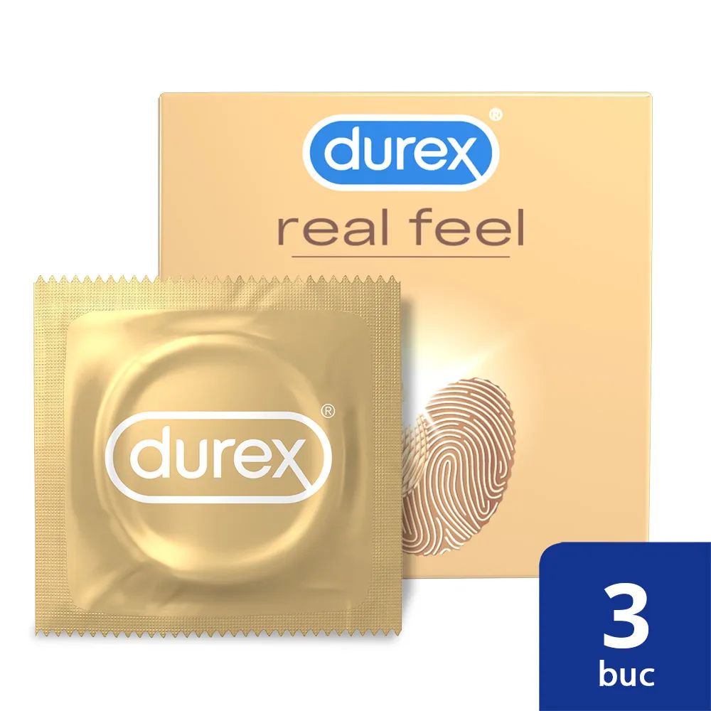 Prezervative Real Feel, 3 bucati, Durex 