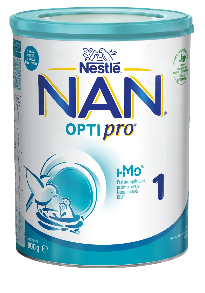 Lapte praf Nan 1 Optipro HM-O Premium +0 luni, 800g, Nestle 