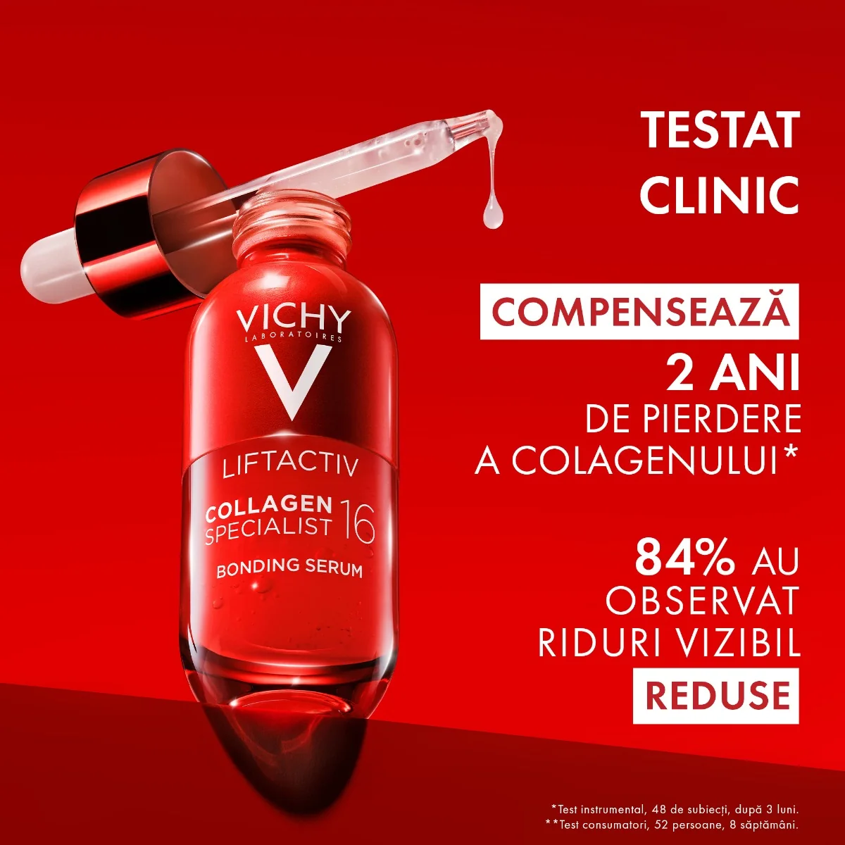 Ser Antirid Fortifiant pentru corectarea celor 16 semne ale imbatranirii potrivit pentru orice tip de ten Liftactiv Collagen Specialist 16, 30ml, Vichy