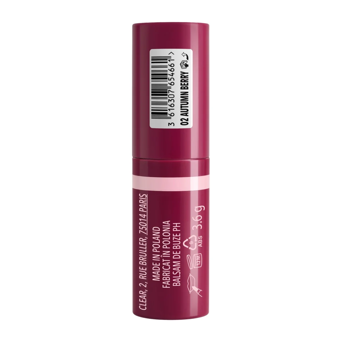 Ruj balsam de buze Ph Reactiv Naturally Perfect 02 Autumn Berry, 3.6g, Miss Sporty