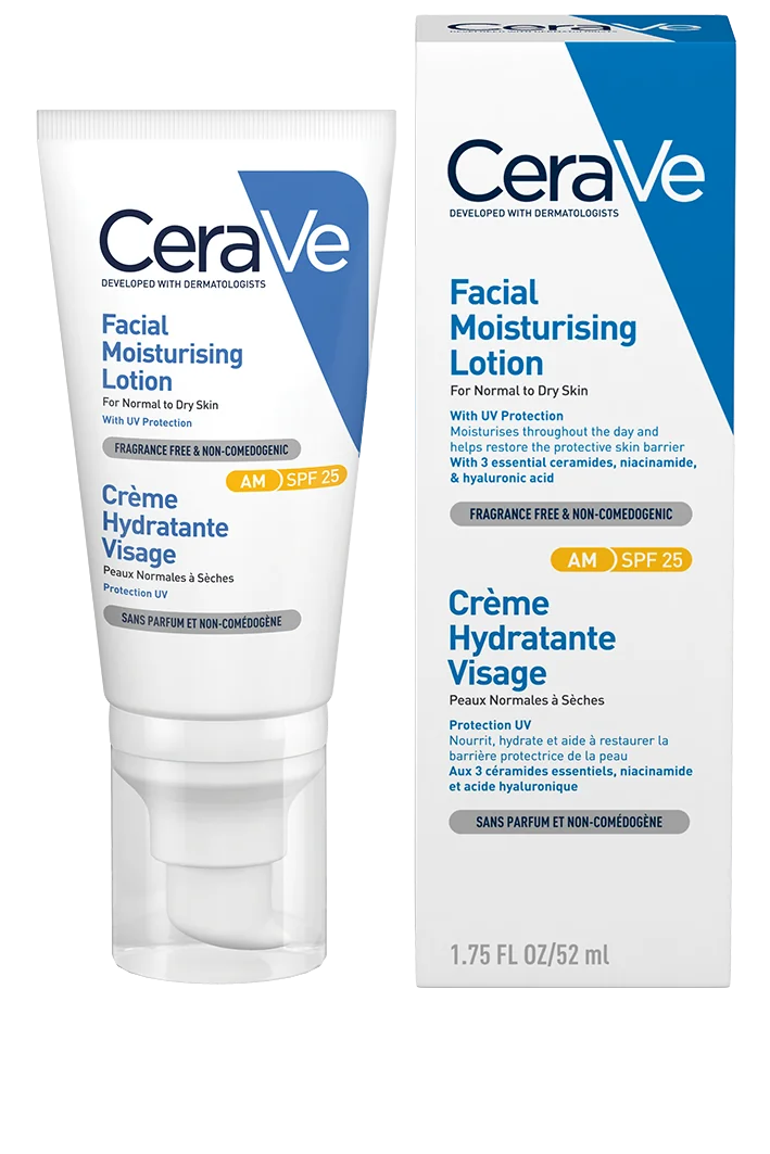 Crema hidratanta de fata ten normal-uscat SPF25, 52ml, CeraVe