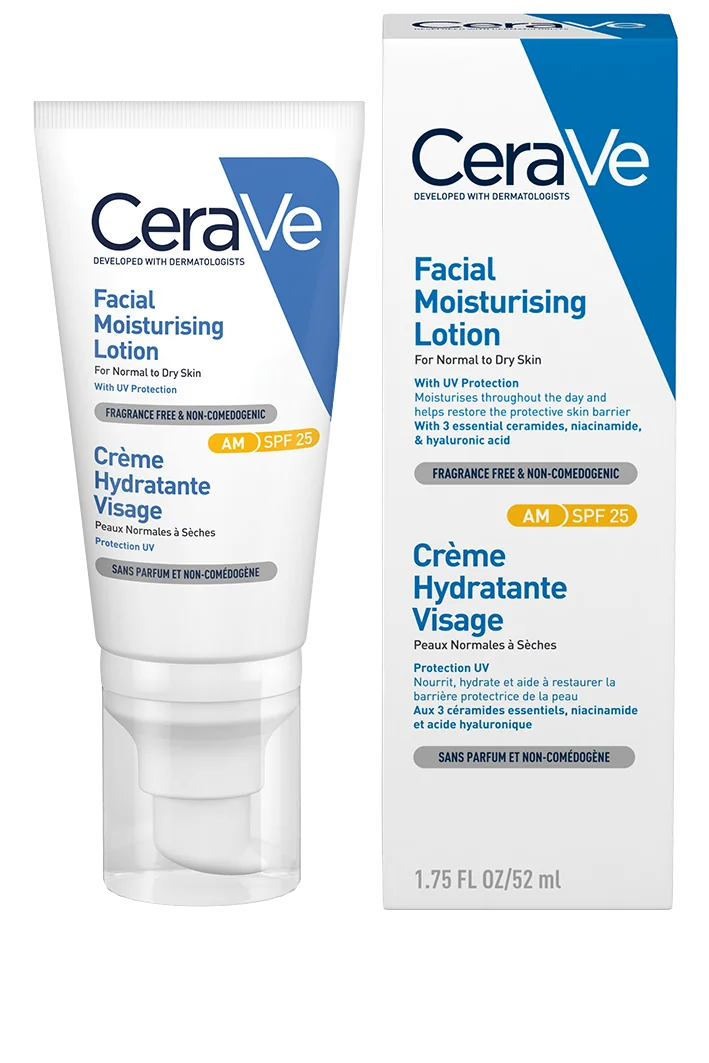 Crema hidratanta de fata ten normal-uscat SPF25, 52ml, CeraVe