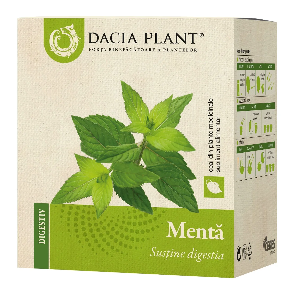 Ceai de menta, 50g, Dacia Plant 