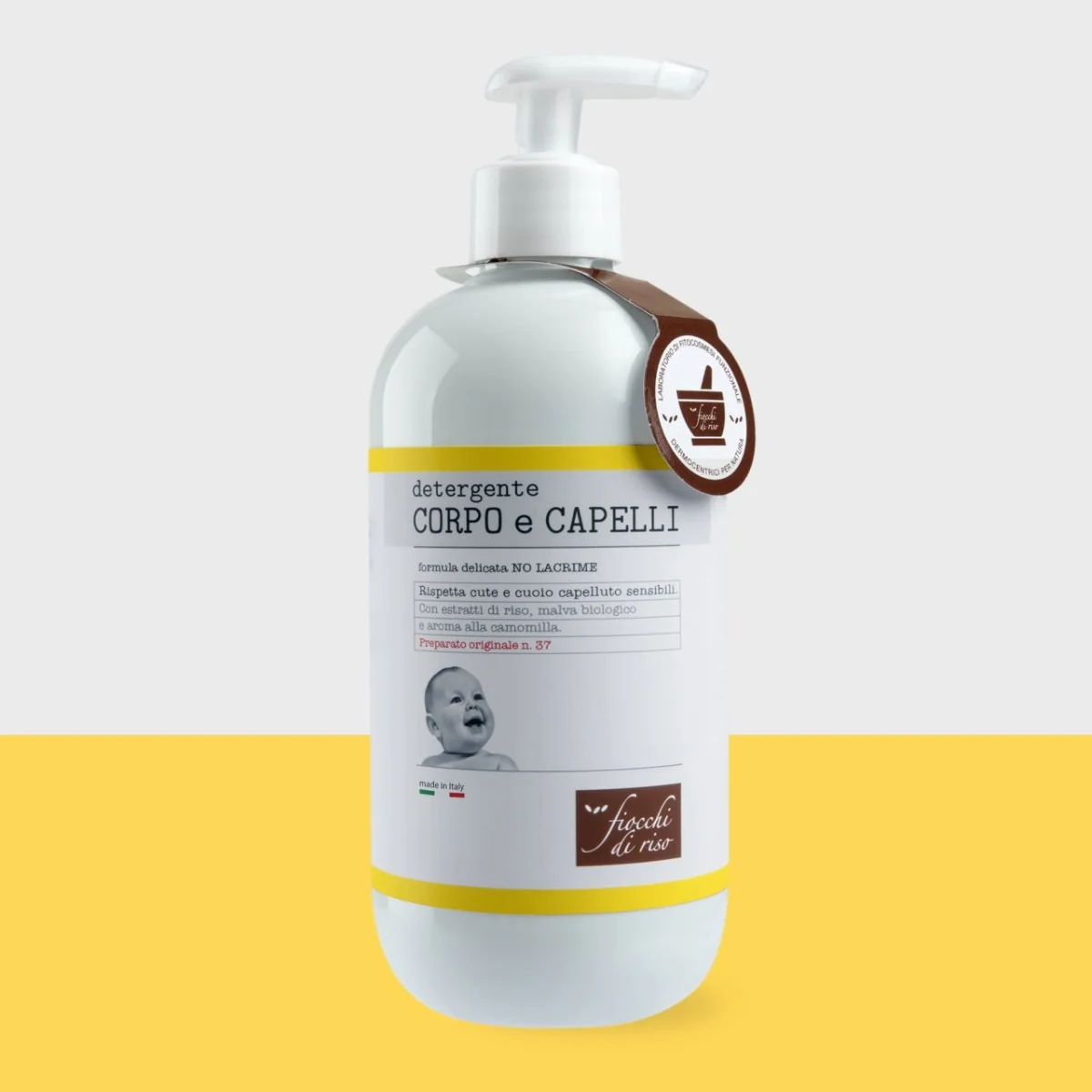 Gel de curatare pentru corp si par cu extract de musetel 0 luni+, 400ml, Fiocchi di Riso
