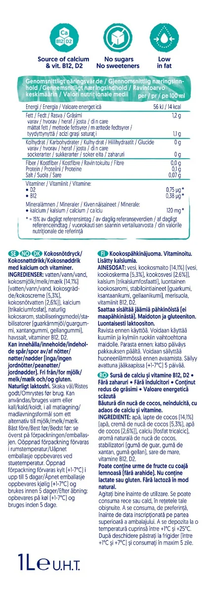 Bautura din cocos neindulcita, 1000ml, Alpro
