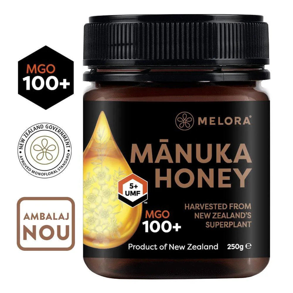 Miere de Manuka MGO 100+ UMF 5+ naturala din Noua Zeelanda, 250g, Melora