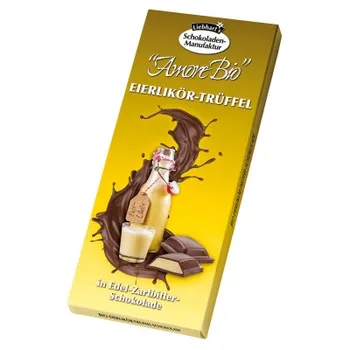 Ciocolata amaruie fina cu lichior de oua si trufe, 100g, Liebhart’s Amore Bio 