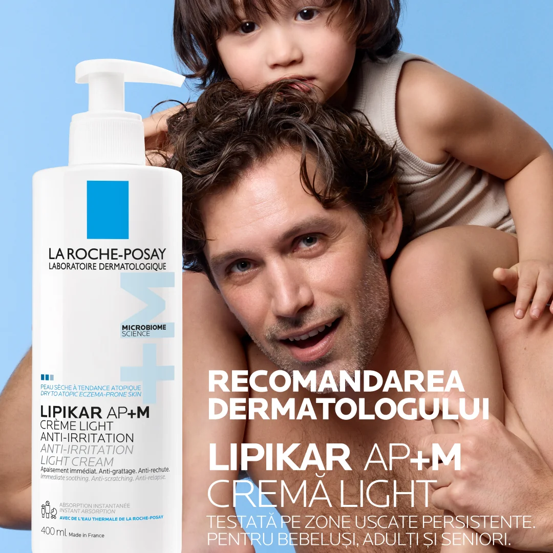 Crema Light AP+M Lipikar balsam cu tripla actiune si textura lejera, 400ml, La Roche Posay