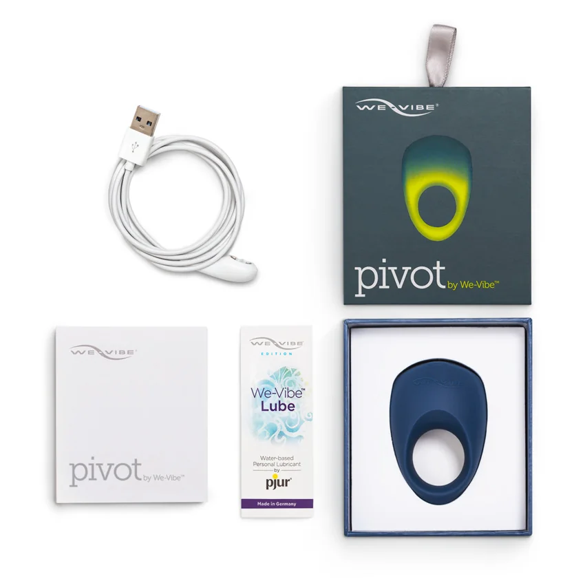 Inel vibrator de cuplu Pivot Albastru, 1 bucata, We-Vibe