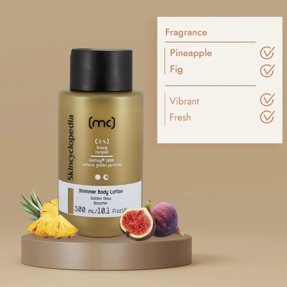 Lotiune de corp shimmer cu 5% complex de fermitate, 300ml, Skincyclopedia