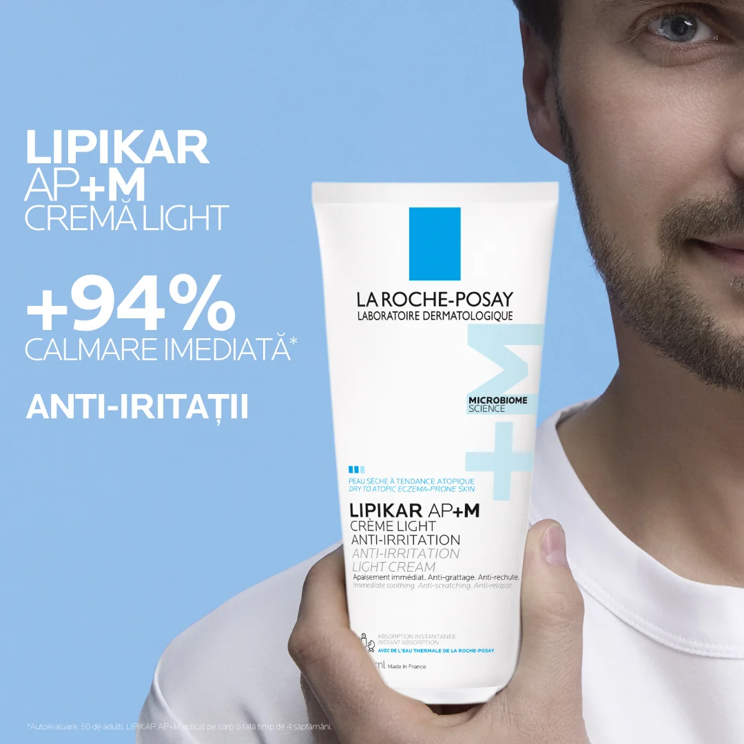 Balsam cu absorbtie rapida si tripla actiune impotriva puseurilor de uscaciune a pielii Lipikar Light AP+M, 200ml, La Roche Posay