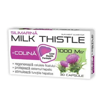 Silimarina Colina Milk Thistle 1000mg, 30 capsule, Zdrovit 