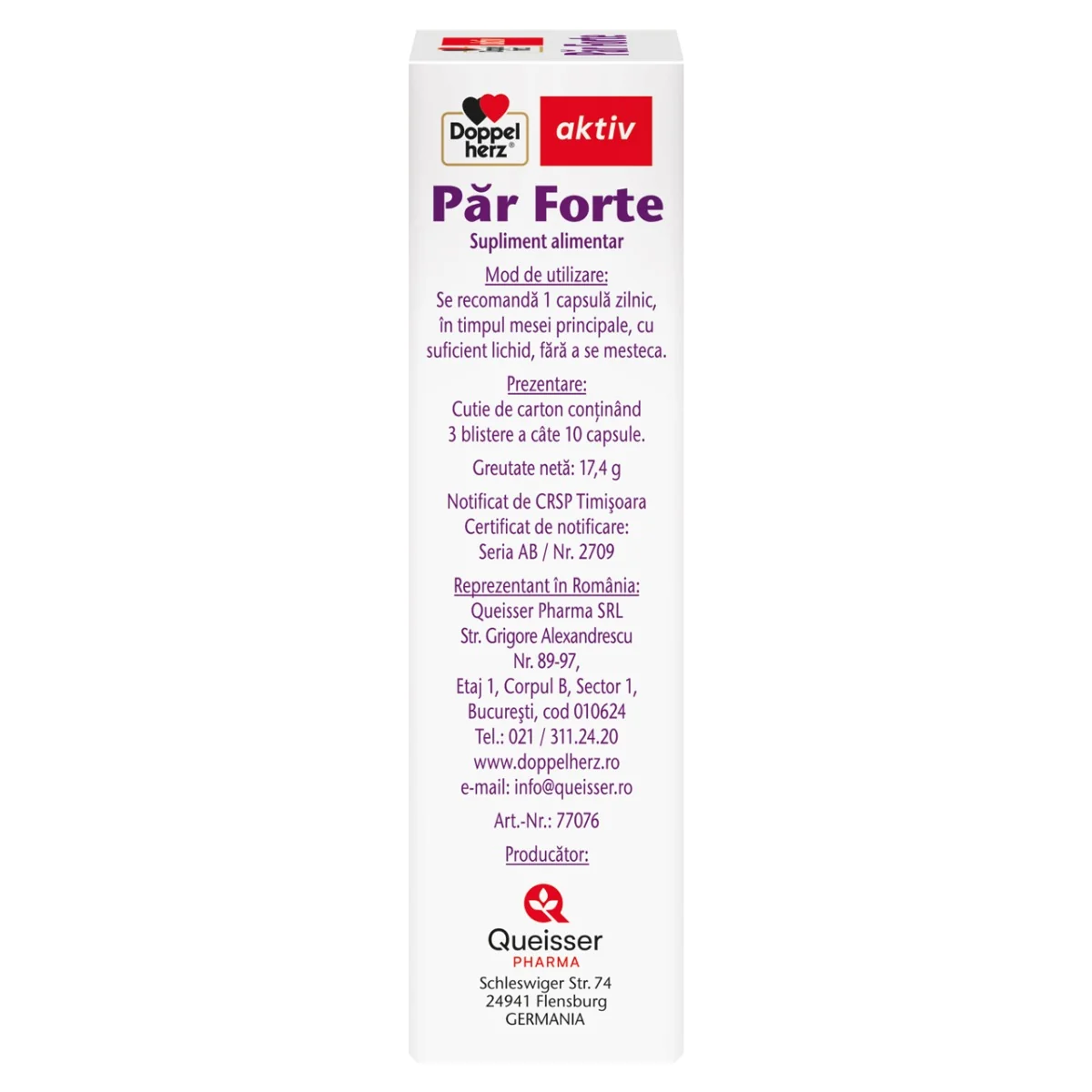 Par Forte – vitamine pentru par, 30 capsule, Doppelherz