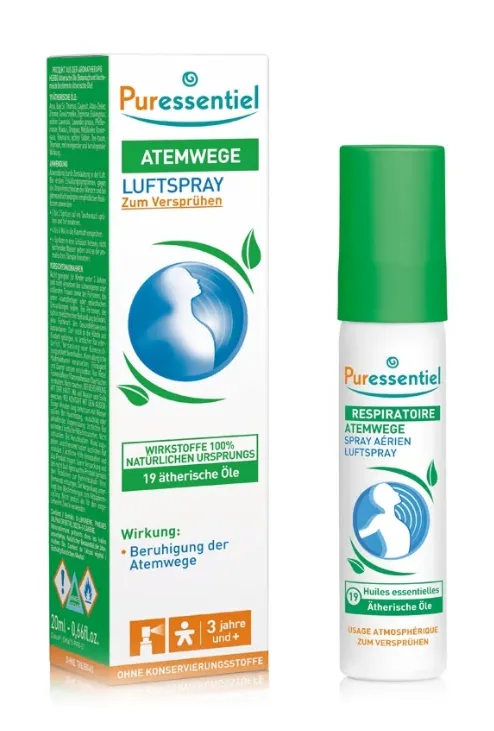 Spray aerian Respiratory Bio cu 19 uleiuri esentiale, 20ml, Puressentiel
