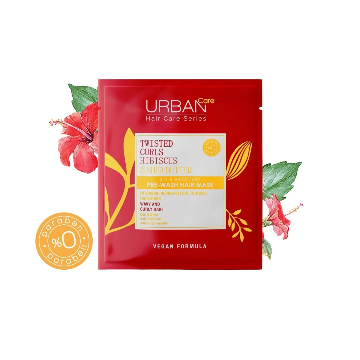 Masca de par pre-samponare pentru bucle cu Hibiscus si Unt de Shea, 50ml, Urban Care