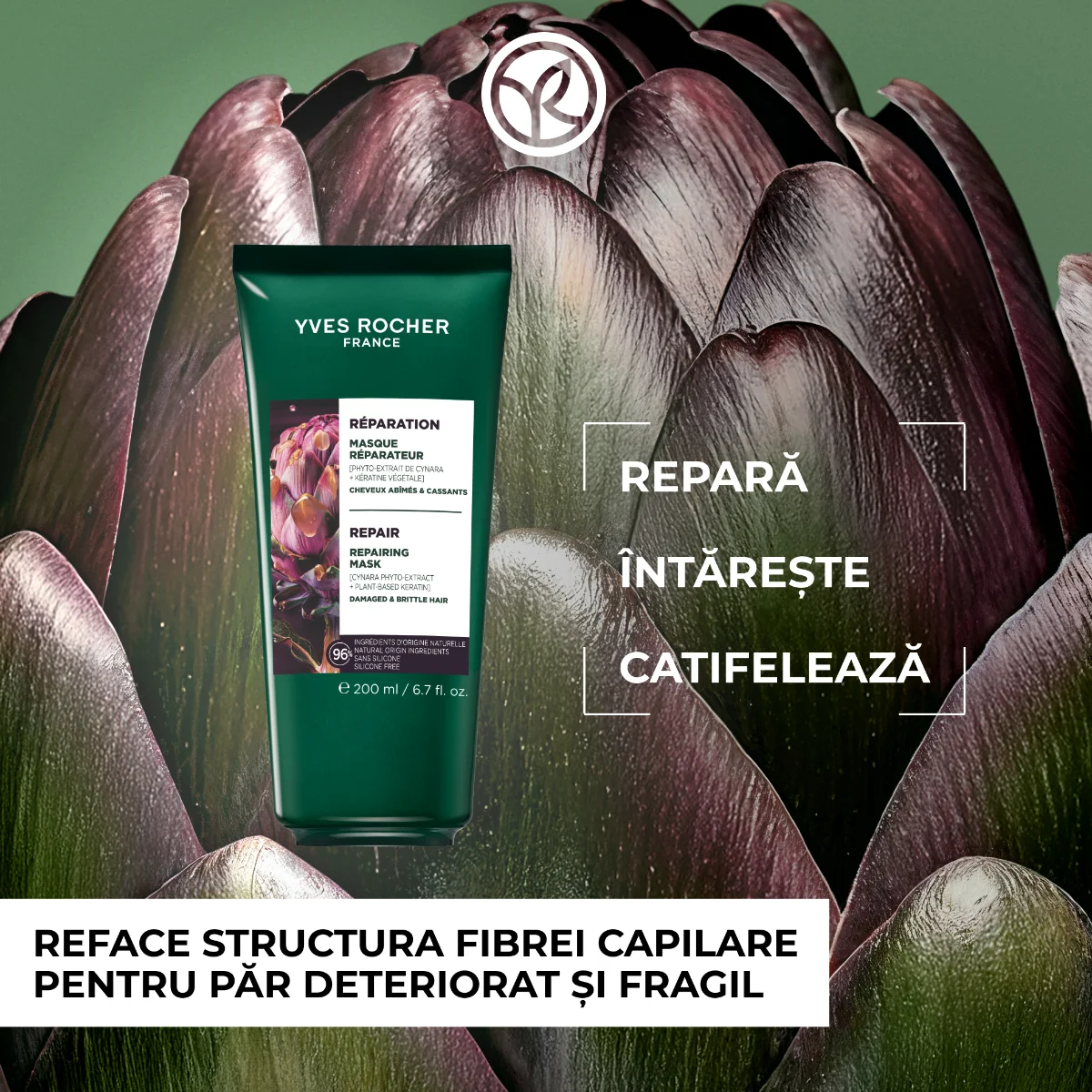 Masca reparatoare pentru par, 200ml, Yves Rocher