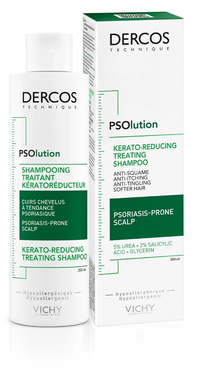 Sampon tratament keratoreductor pentru senzatia de mancarime PSOlution Dercos, 200ml, Vichy