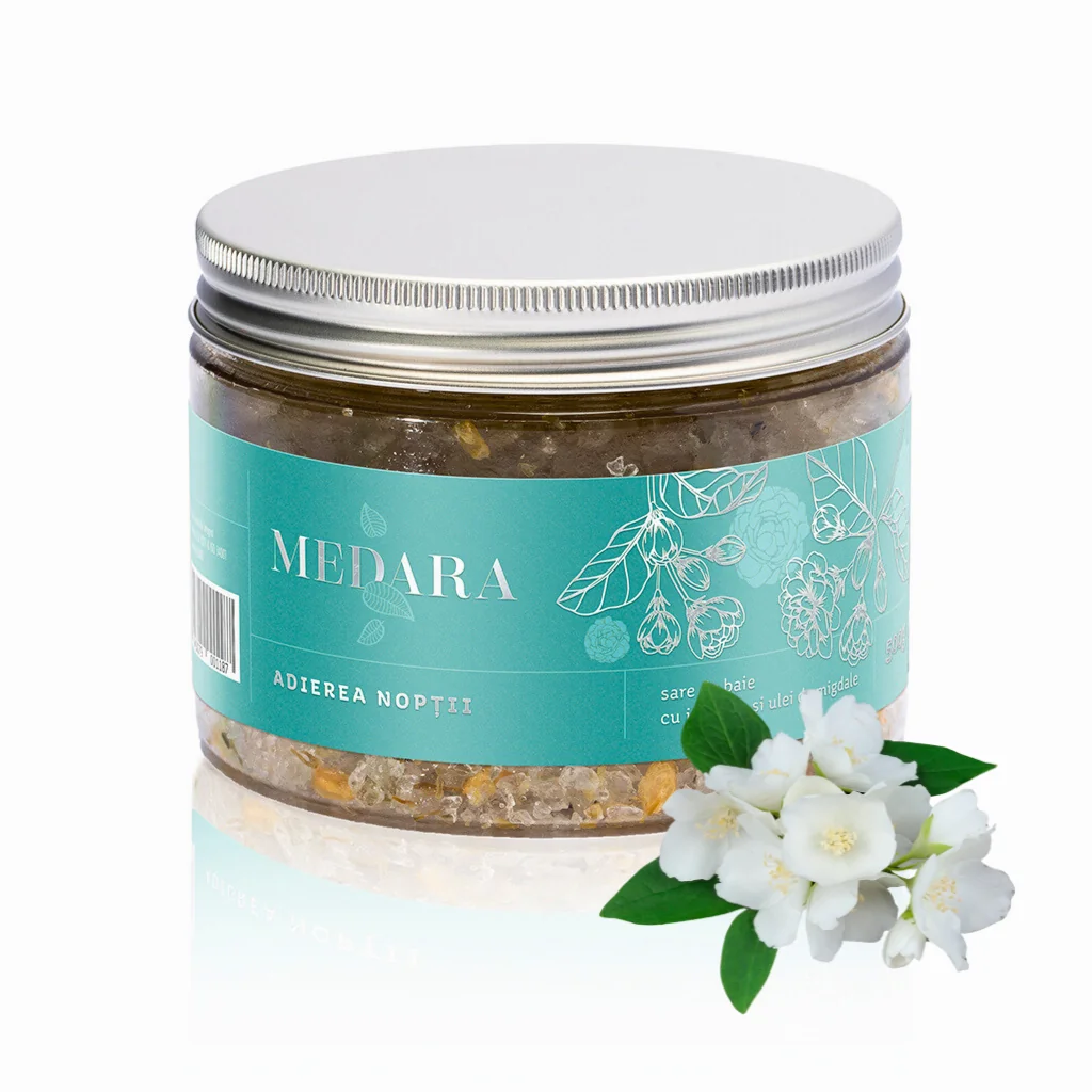 Sare de baie cu iasomie si ulei de migdale Adierea Noptii, 500g, Medara