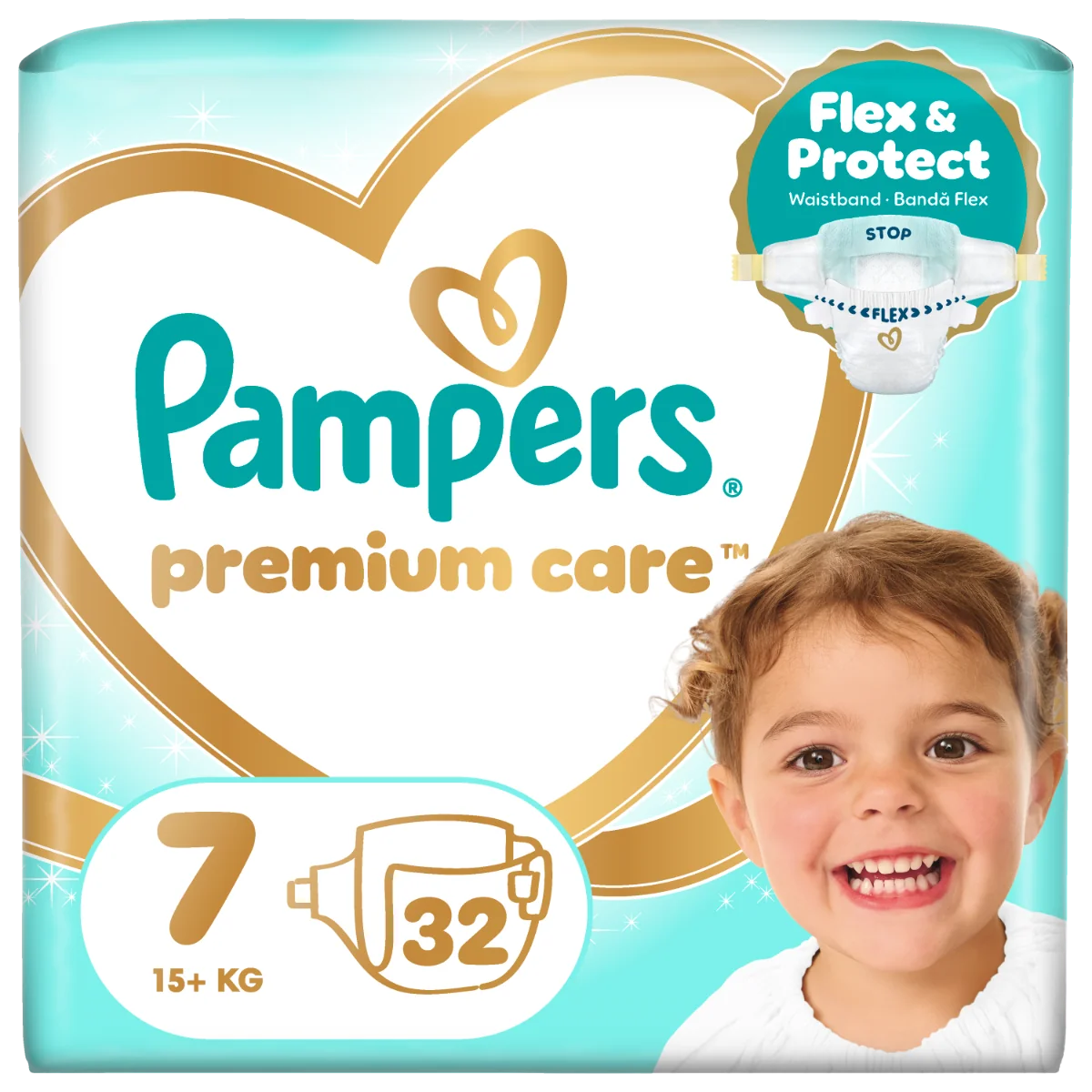 Scutece Pampers Premium Care marimea 7 15kg+, 32 bucati, Pampers