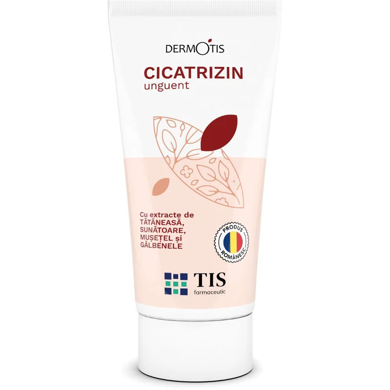 Unguent cu tataneasa, sunatoare, musetel si galbenele Cicatrizin, 50g, Tis Farmaceutic