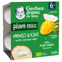Desert cu mango, kiwi si lapte de cocos +6 luni, 4x90g, Gerber