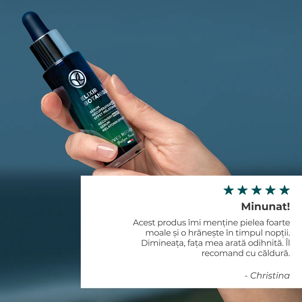 Ser reparator de noapte cu efect de melatonina, 30ml, Yves Rocher