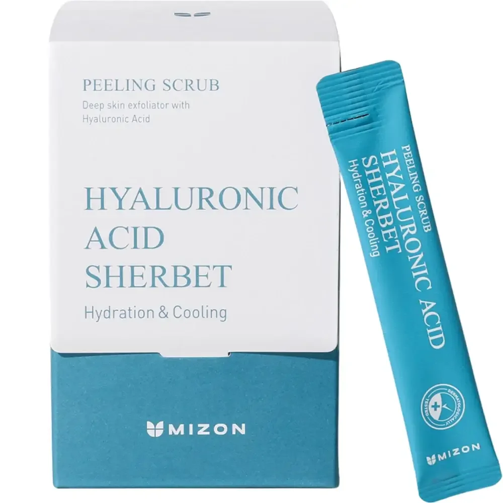 Scrub facial cu acid hialuronic si efect de peeling, 40 bucati, Mizon