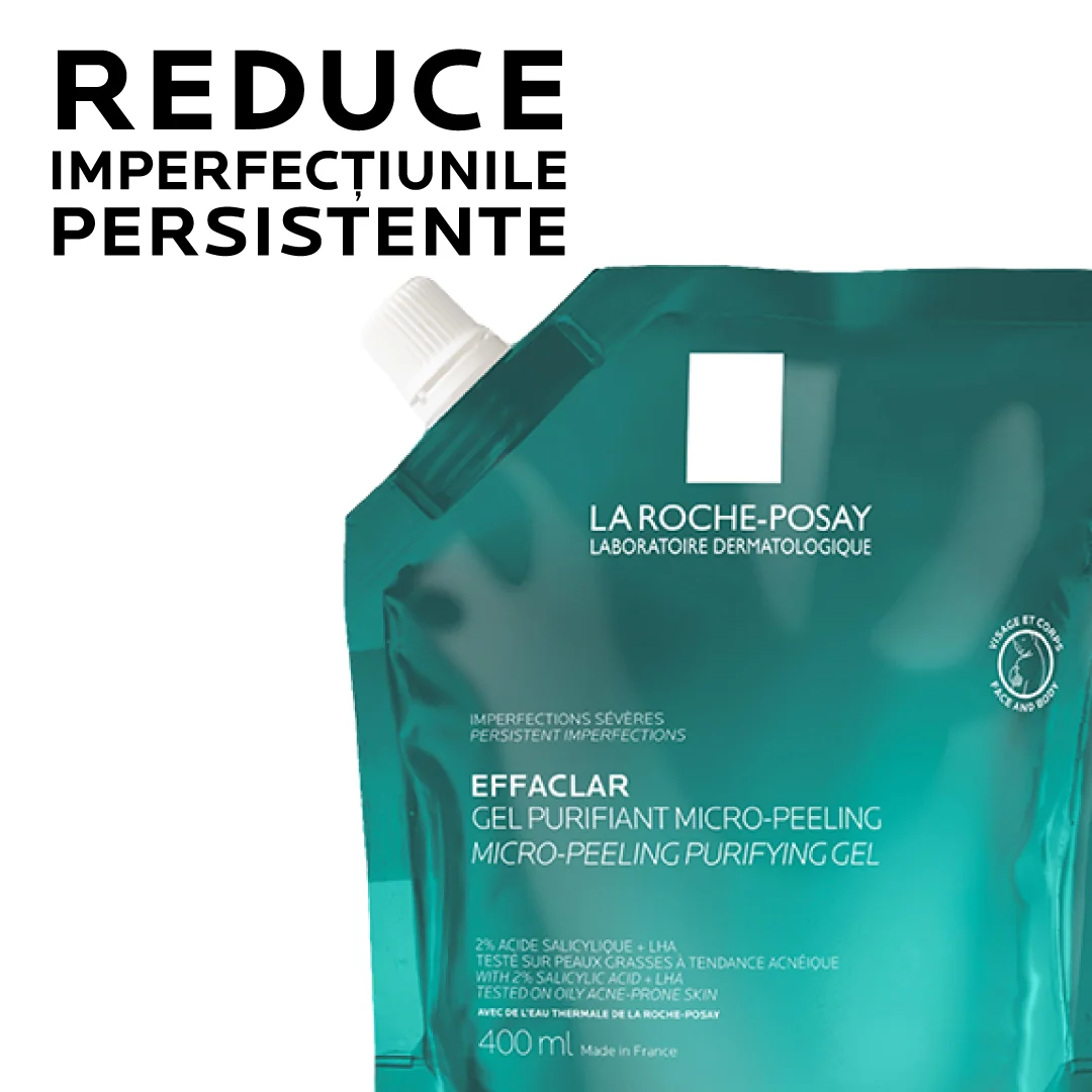Rezerva de reincarcare Gel Purifiant Micro-Exfoliant Effaclar, 400ml, La Roche-Posay