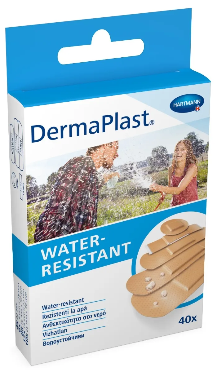 Plasturi rezistenti la apa, 40 bucati, Dermaplast