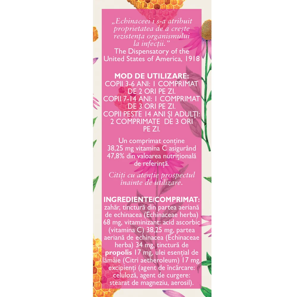 Echinacea cu propolis si vitamina C F170, 60 comprimate, Fares