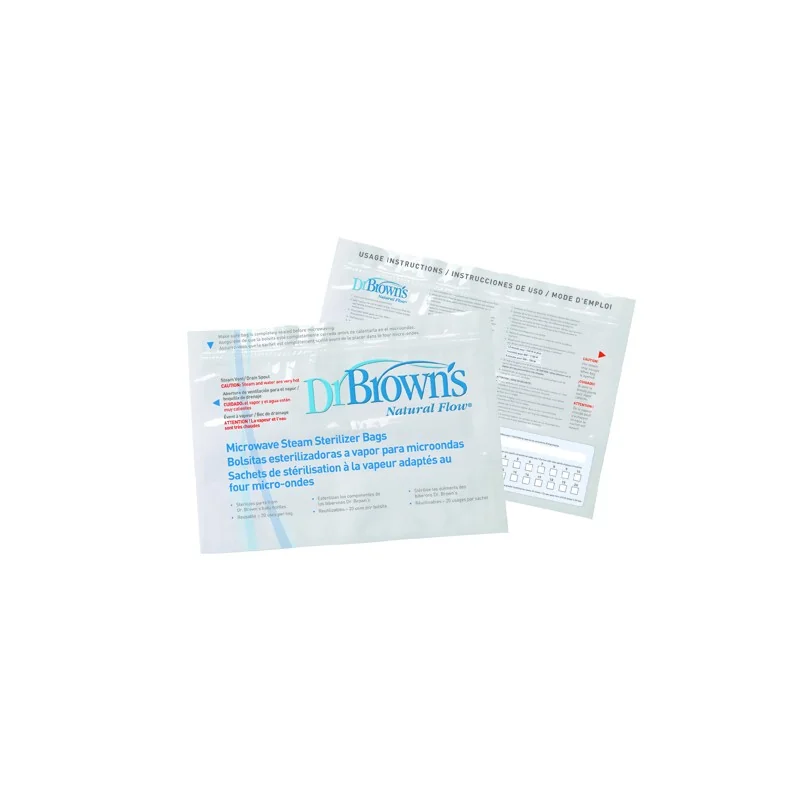 Pungi pentru sterilizat in cuptorul cu microunde, 5 bucati x 180ml, Dr. Brown's 
