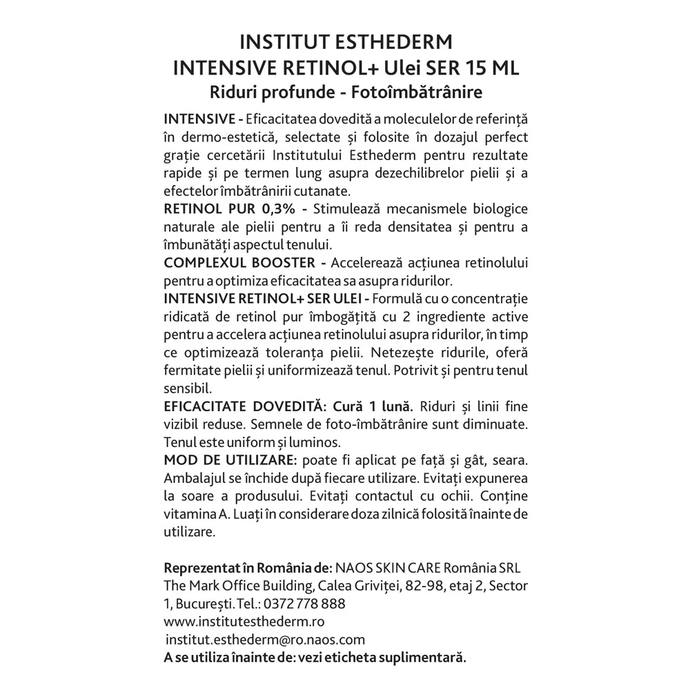Ser Intensive Retinol Oil, 15ml, Institut Esthederm
