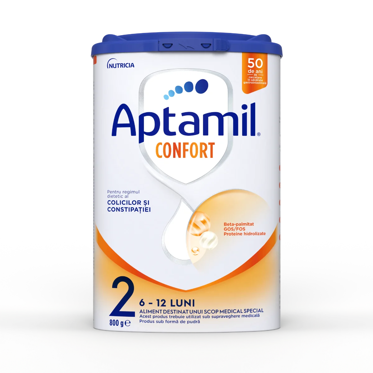 Lapte praf Confort 2, 6-12 luni, 800g, Aptamil
