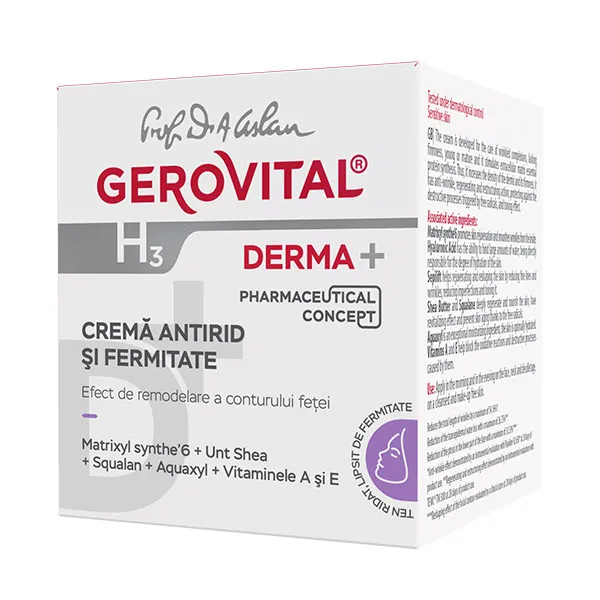 Crema antirid si fermitate  GH3 Derma+, 50ml, Gerovital 