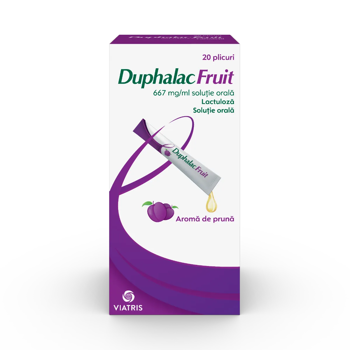Duphalac Fruit solutie orala 667 mg/ml Lactuloza, 20 plicuri, Viatris 