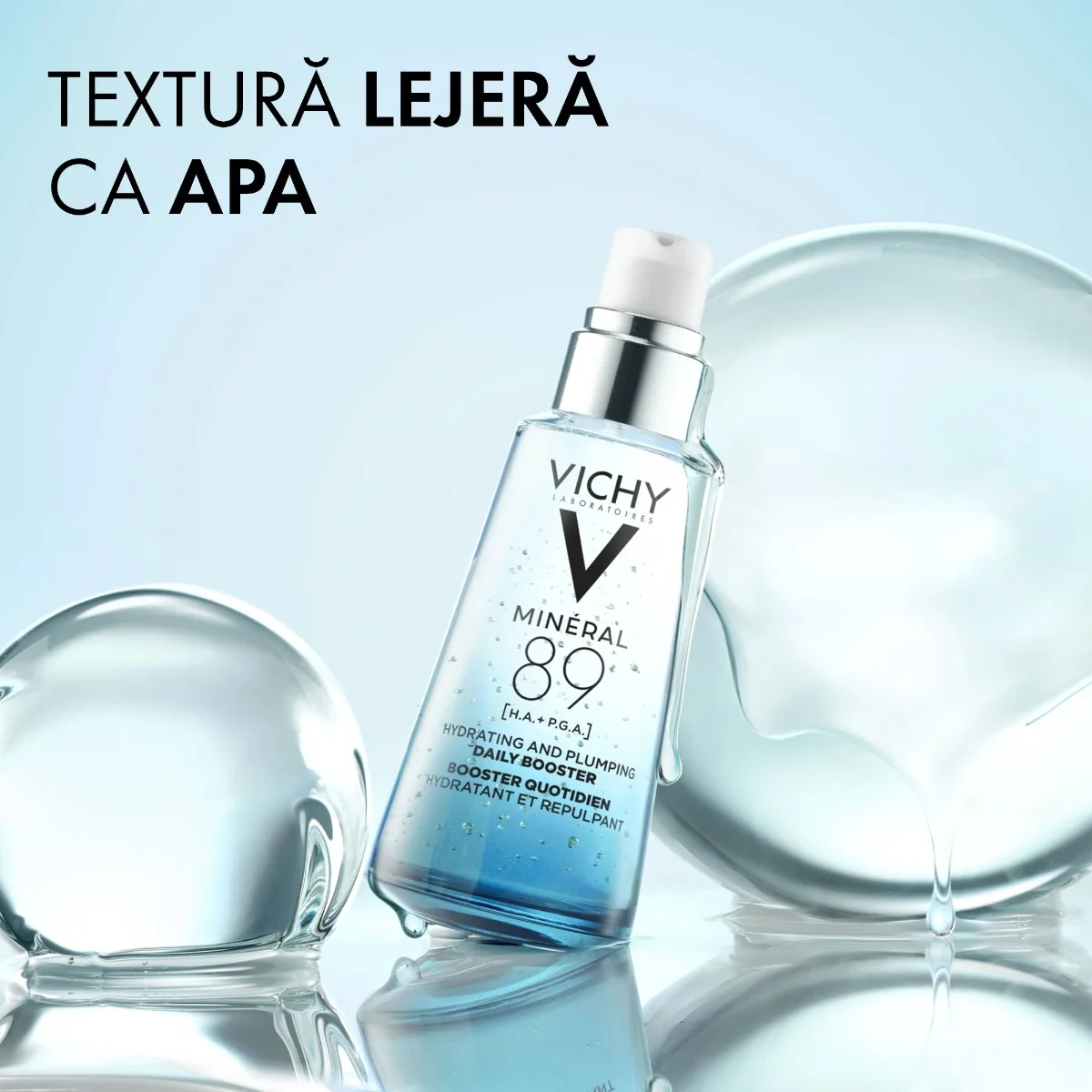 Crema intens hidratanta 100h cu acid hialuronic si niacinamida pentru ten uscat Mineral 89, 50ml, Vichy