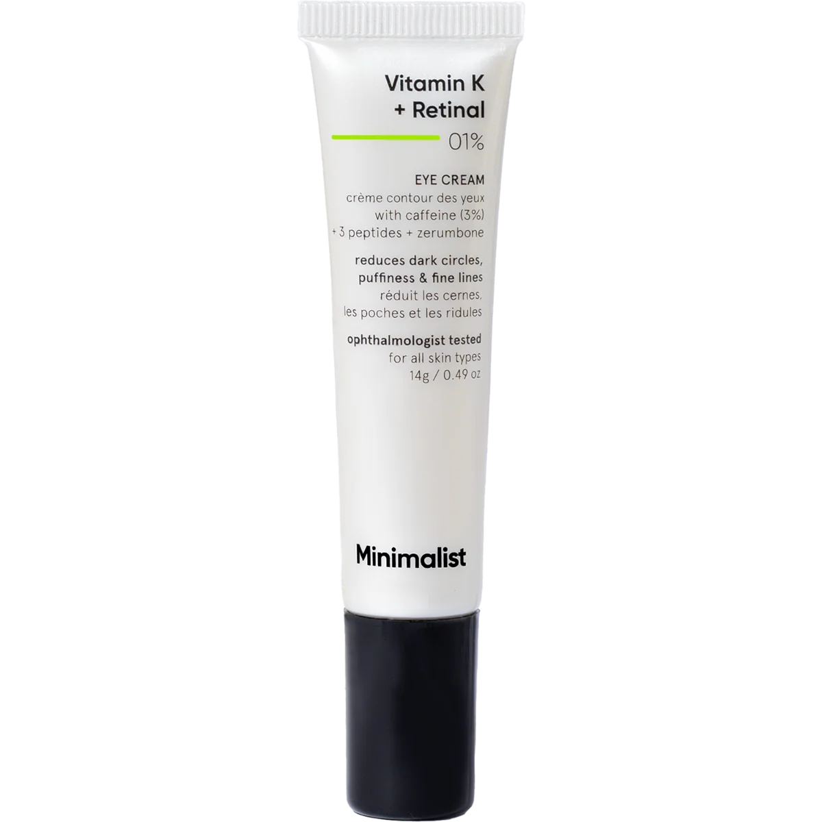 Crema pentru conturul ochilor cu Retinal si Vitamina K, 14g, Minimalist