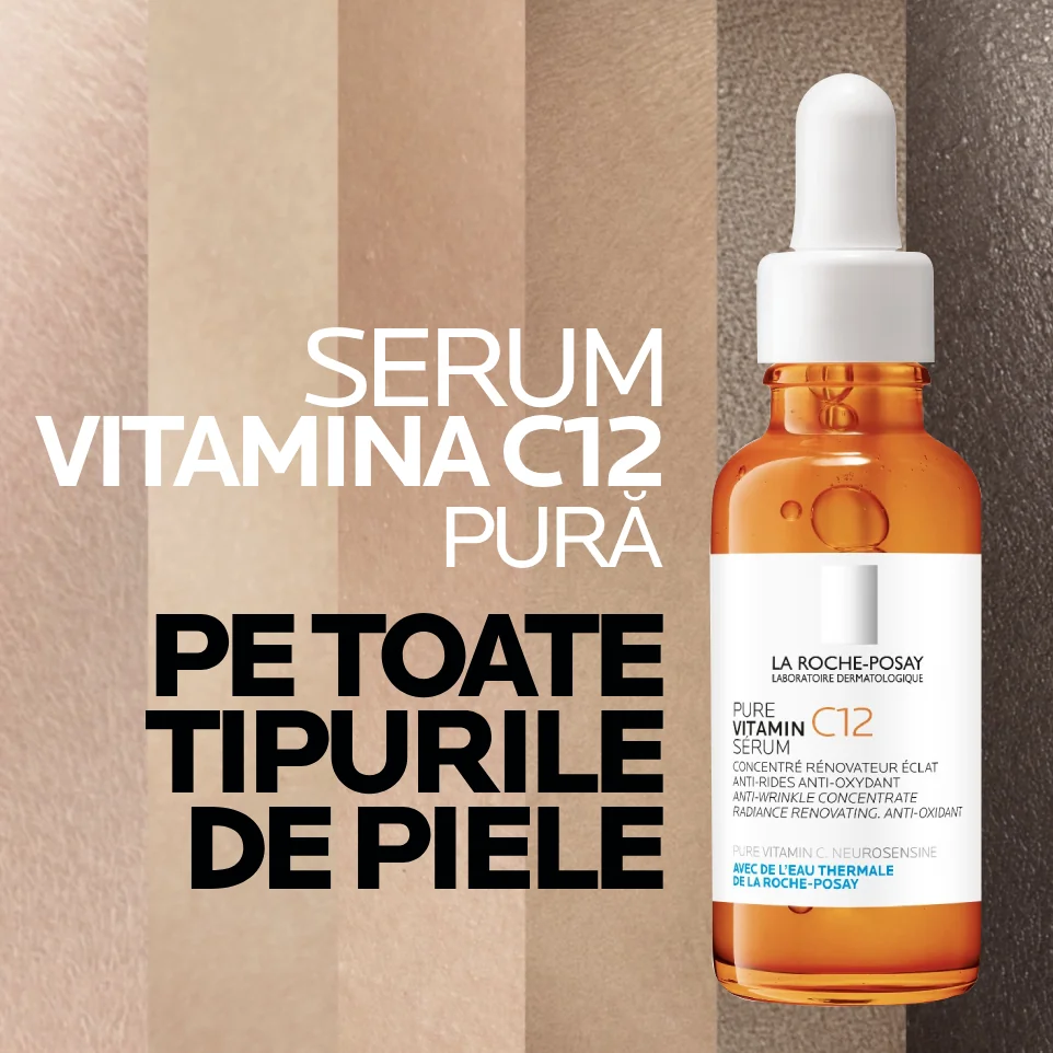 Ser cu vitamina C 12% pura cu eficacitate antirid, 30ml, La Roche-Posay