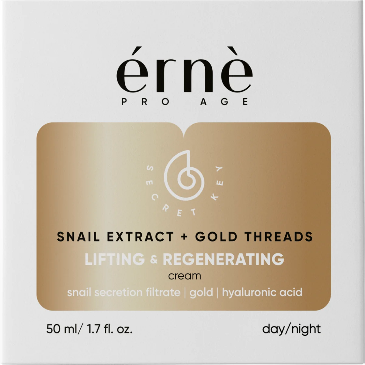 Crema zi/noapte de fata pentru lifting cu Mucus de melc si particule aur 24K, 50ml, Erne