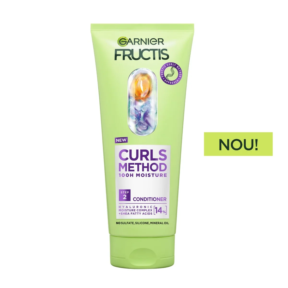 Balsam pentru par cret cu unt de shea si acid hialuronic Fructis Curls Method, 200ml, Garnier