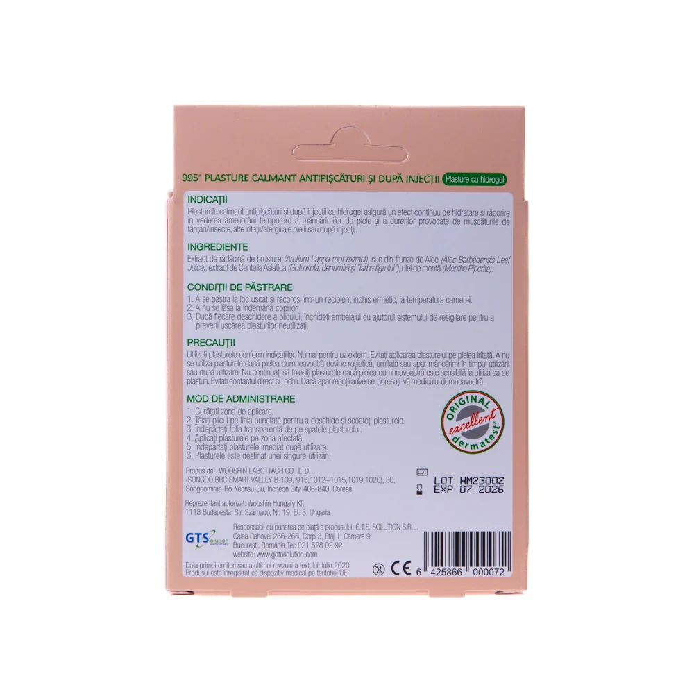 Plasturi antipiscaturi si dupa injectii, 5 bucati, Wooshin Labottach