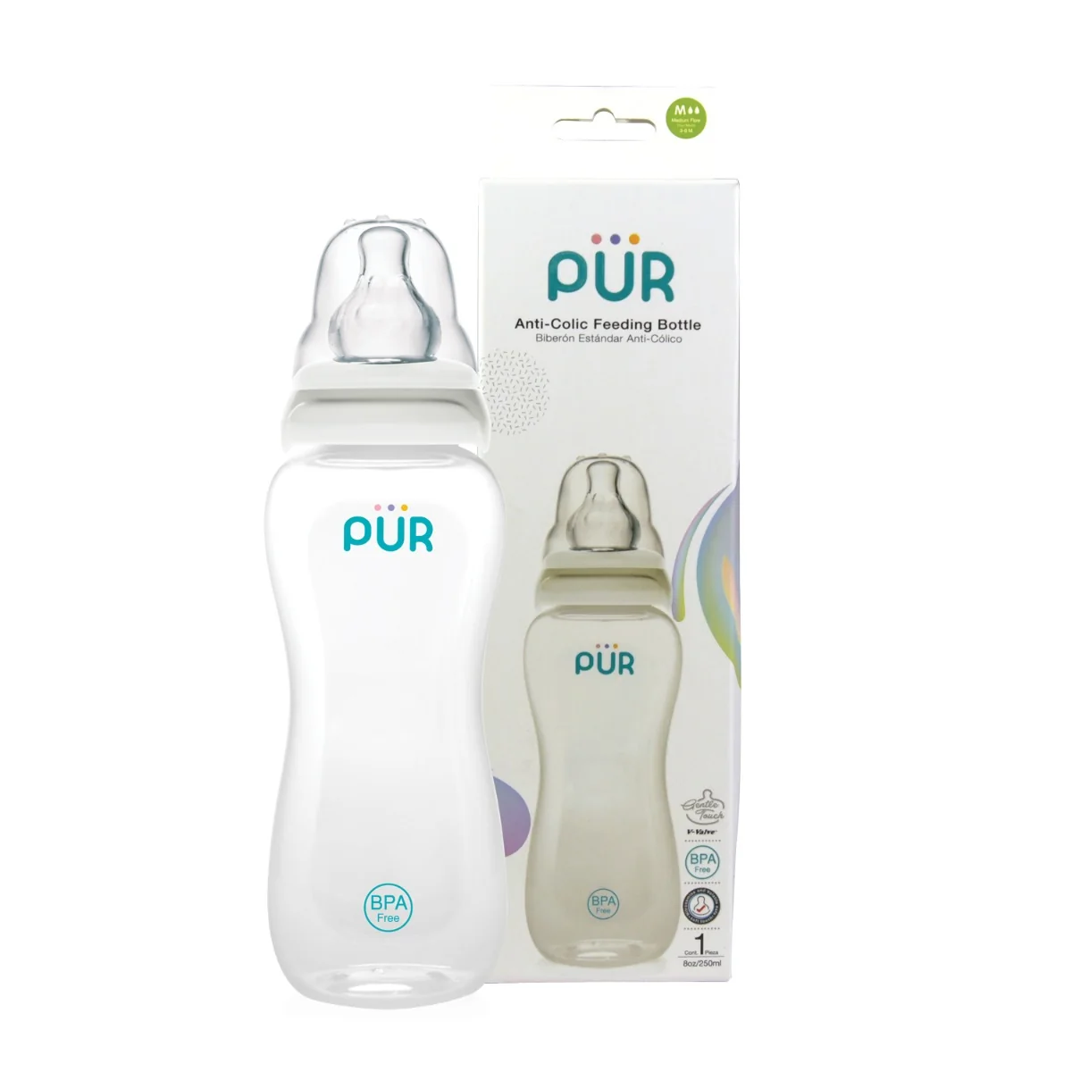 Biberon Comfort, 250ml, PUR