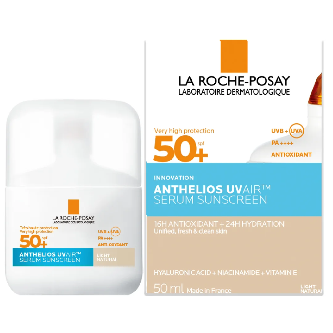 Serum solar impotriva radiatiilor UV si a poluarii cu nuanta deschisa natural SPF50+ Anthelios UVAir, 50ml, La Roche-Posay