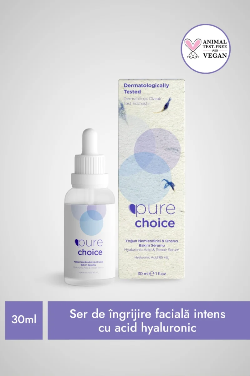 Ser ingrijire faciala cu Acid Hialuronic 5% si Pantenol 5%, 30ml, Pure Choice