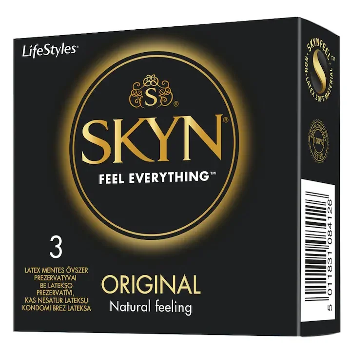 Prezervative fara latex Original, 3 bucati, Skyn