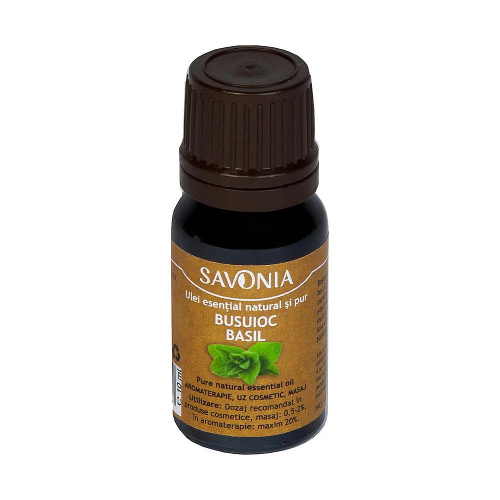 Ulei esential natural si pur de busuioc, 10ml, Savonia